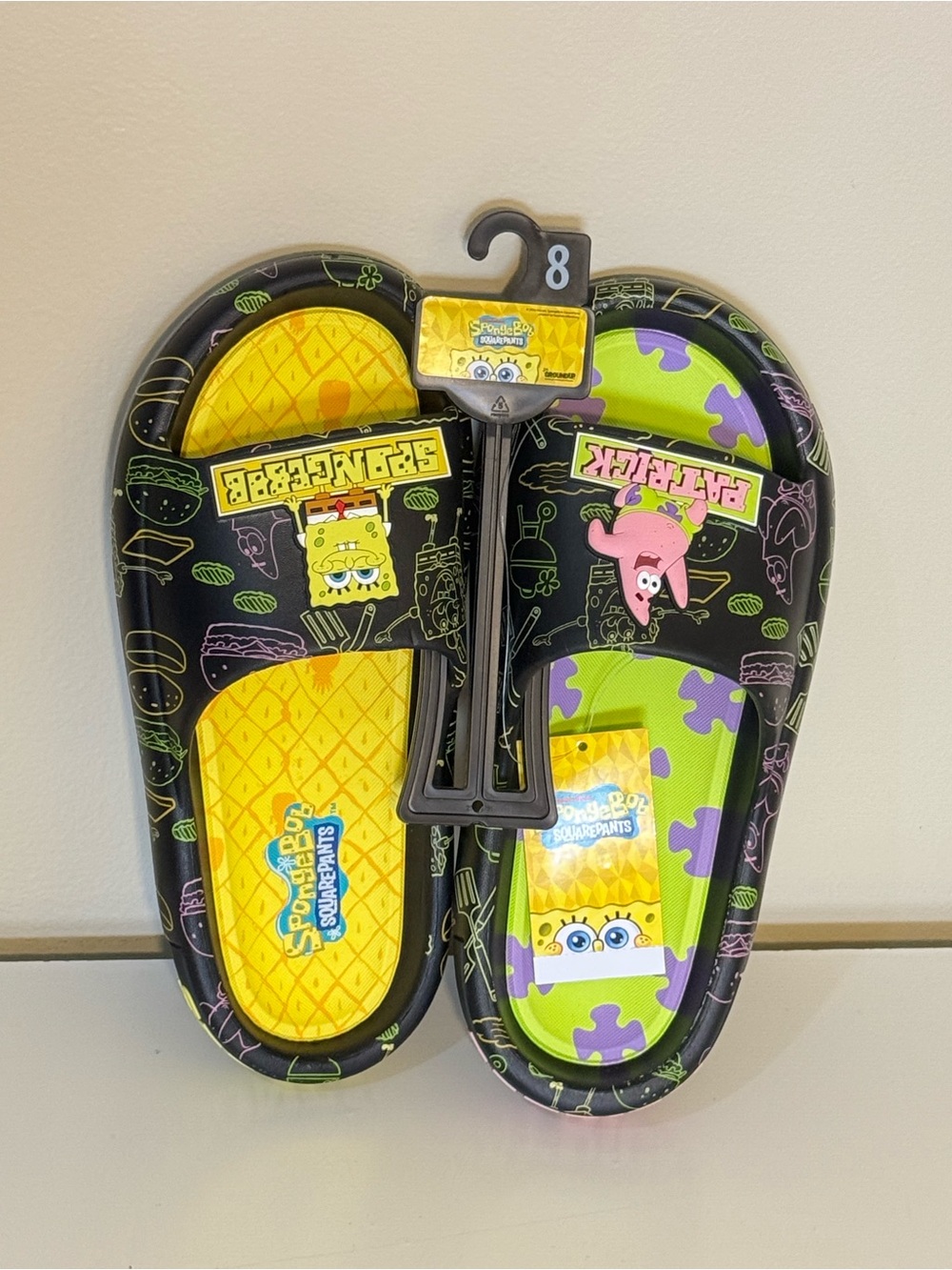 SpongeBob Men’s Slide Sandals Size 8